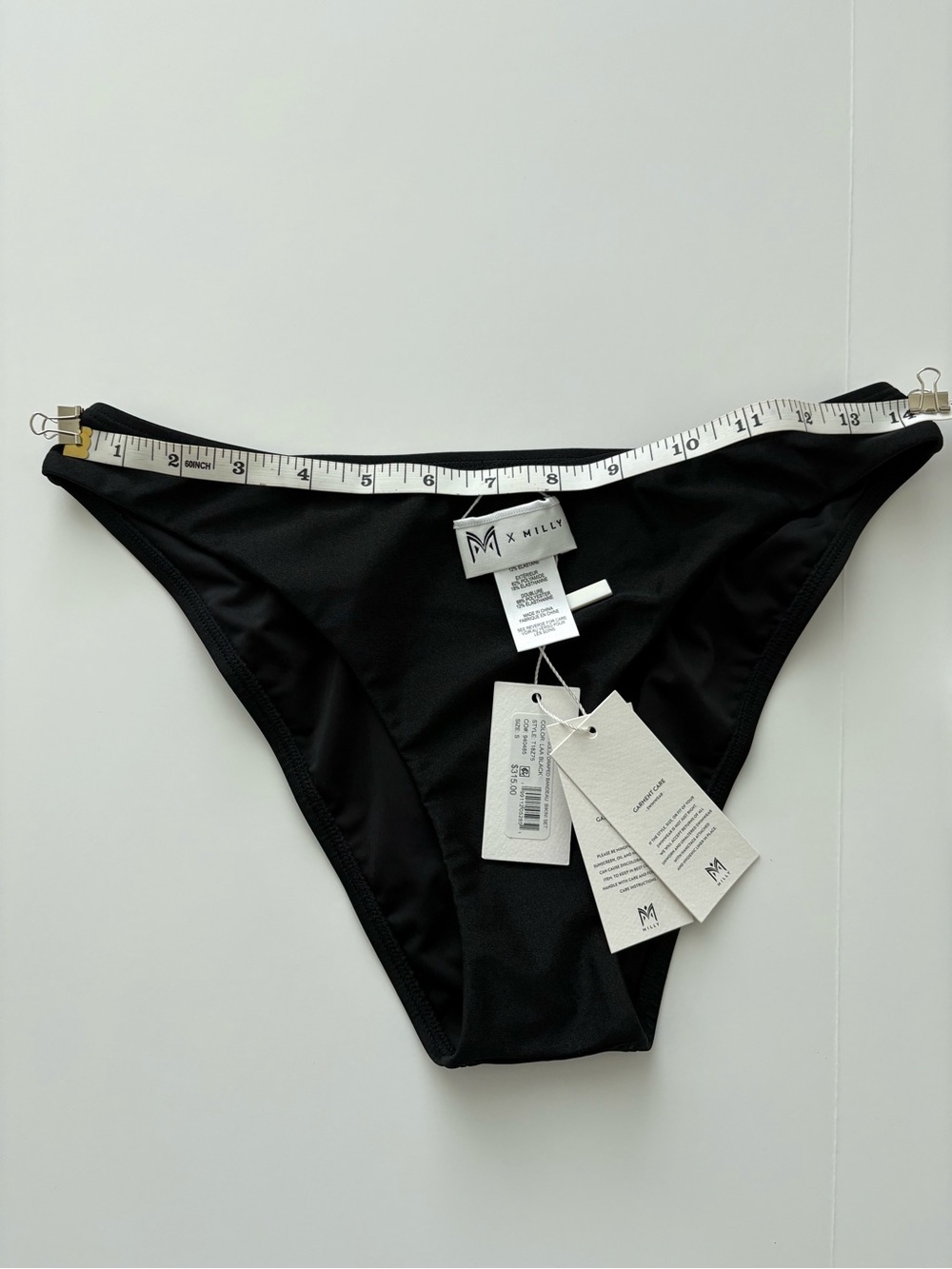 Milly Olivia Black Bikini Bottoms Size S NWT Luxury Swimwear